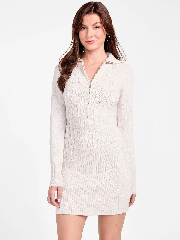 Marissa Cable-Knit Zip Dress