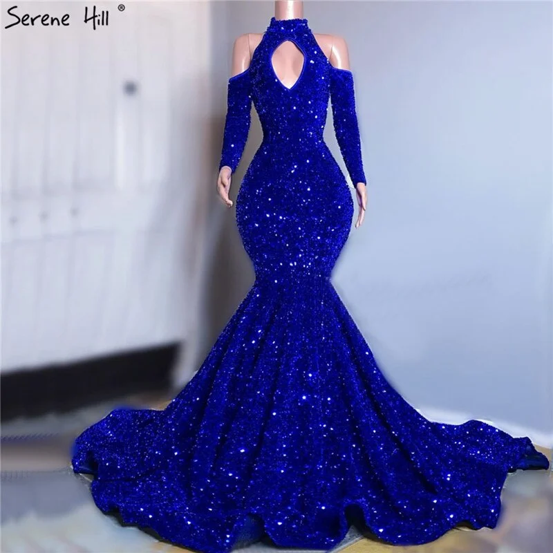 Long Royal Blue Prom Dress Sparkly Glitter Sequin Sexy Top African Girl Mermaid Prom Dresses 2024 New Arrival LA70453 Long Royal Blue Prom Dress Sparkly Glitter Sequin Sexy Top African Girl Mermaid Prom Dresses 2024 New Arrival LA70453