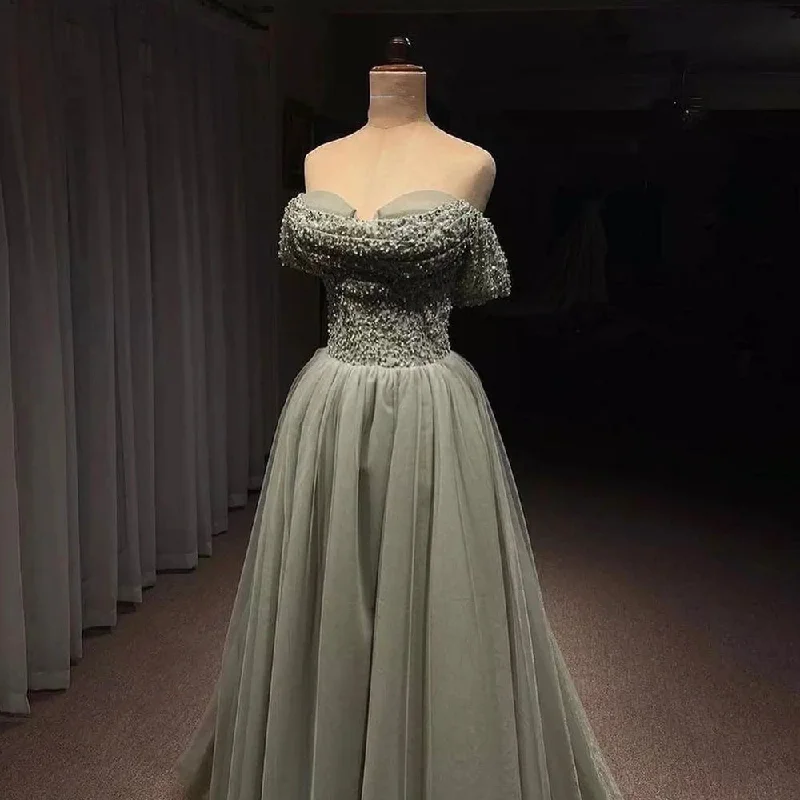Serene Hill Olive Green A-Line Sweetheart Neck Evening Dresses Gowns 2024 Luxury Beaded For Woman Party LA71681 Serene Hill Olive Green A-Line Sweetheart Neck Evening Dresses Gowns 2024 Luxury Beaded For Woman Party LA71681