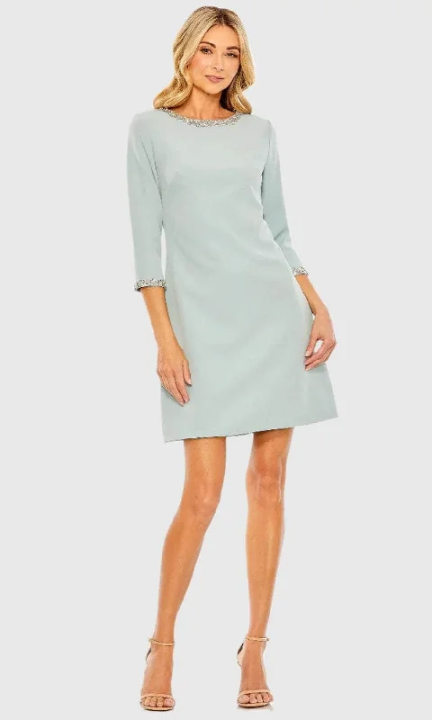 Ieena Duggal 20697 - Quarter Sleeve Embellished Cocktail Dress