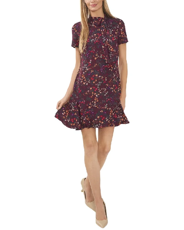 Cece Neck Bow Godet Dress