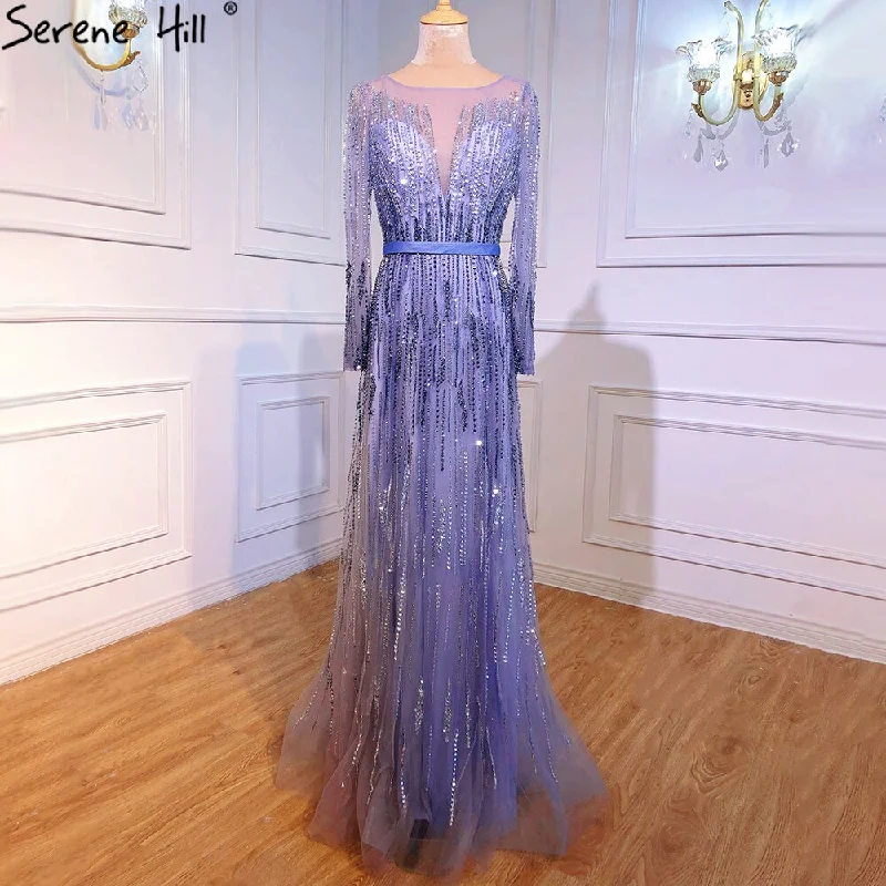 SERENE HILLGradient Luxury Evening Gowns 2024 Long Sleeves Beading Sparkle A-Line Formal Dress LA70323 SERENE HILLGradient Luxury Evening Gowns 2024 Long Sleeves Beading Sparkle A-Line Formal Dress LA70323