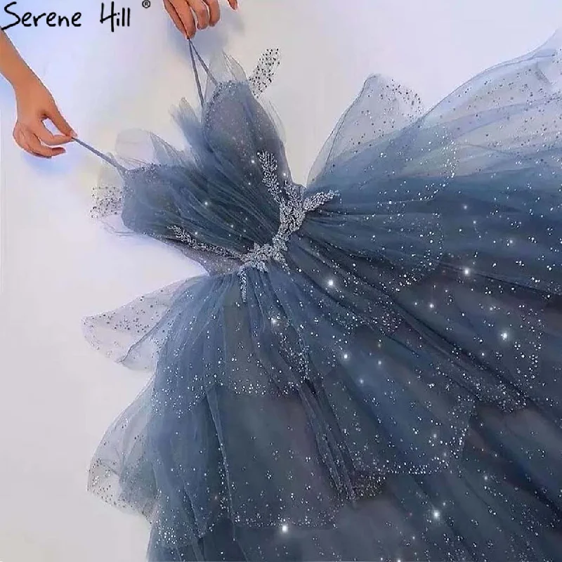 Serene Hill Blue Beaded Bling Evening Dresses Gowns Spaghetti Strap Sexy 2024 For Women Party LA71292 Serene Hill Blue Beaded Bling Evening Dresses Gowns Spaghetti Strap Sexy 2024 For Women Party LA71292