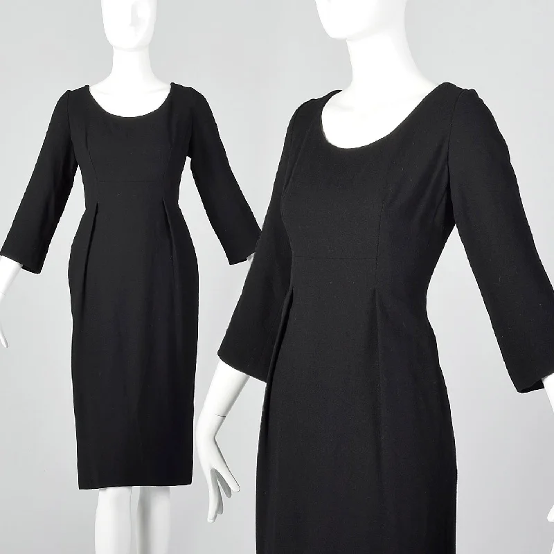 1970s Geoffrey Beene Black Pencil Dress