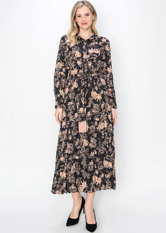 Blush & Black Garden Print Dress