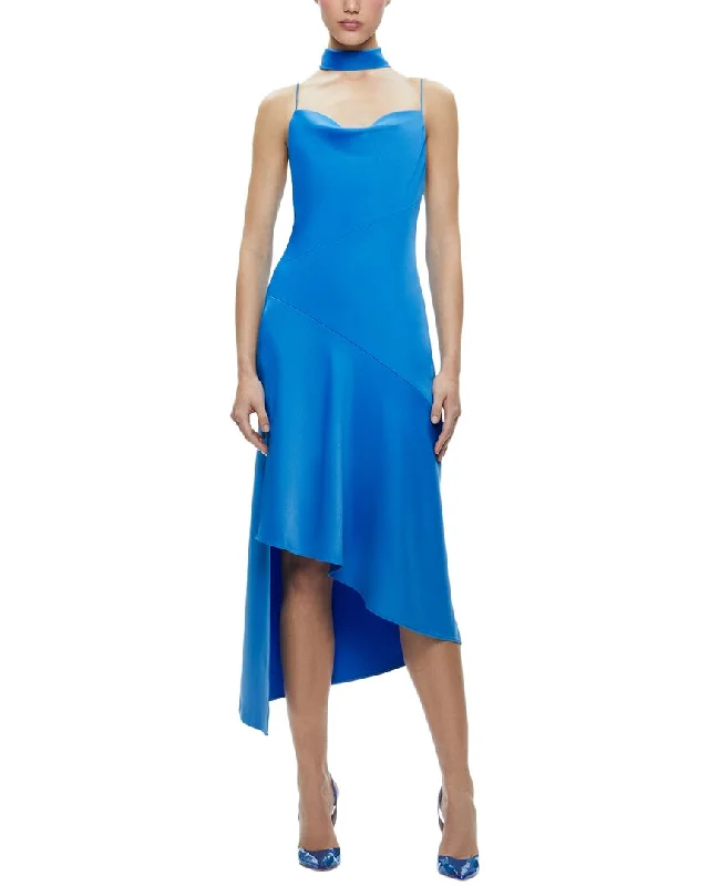 alice + olivia Harmony Asymmetrical Slip Scarf Dress