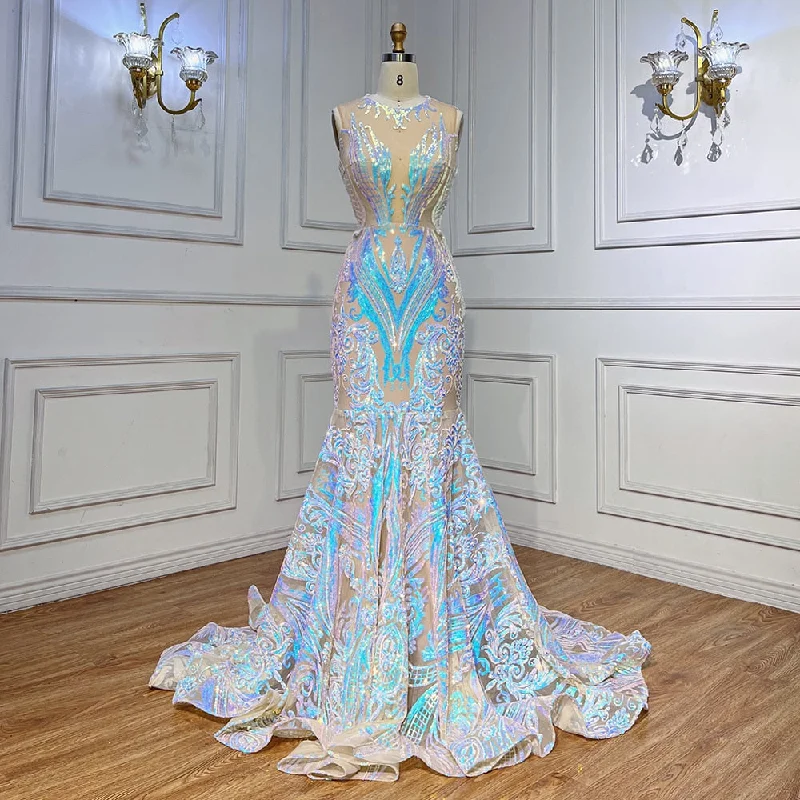 Serene Hill White Long Prom Dresses 2024 Luxury Sequined Sexy Mermaid Style Black Girl Prom Gala Party Gowns 2024 LA72024 Serene Hill White Long Prom Dresses 2024 Luxury Sequined Sexy Mermaid Style Black Girl Prom Gala Party Gowns 2024 LA72024