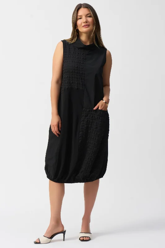 BUBBLE TEXTURED & MEMORY COCOON DRESS