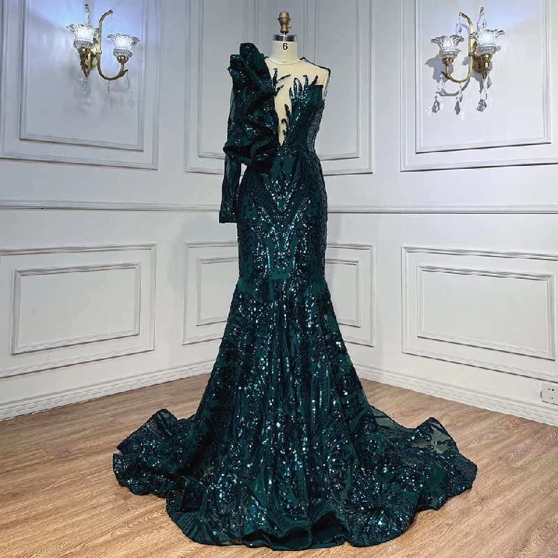 Serene Hill Green Long Prom Dresses 2024 Luxury Sequined Sexy Mermaid Style Black Girl Prom Gala Party Gown LA72025 Serene Hill Green Long Prom Dresses 2024 Luxury Sequined Sexy Mermaid Style Black Girl Prom Gala Party Gown LA72025