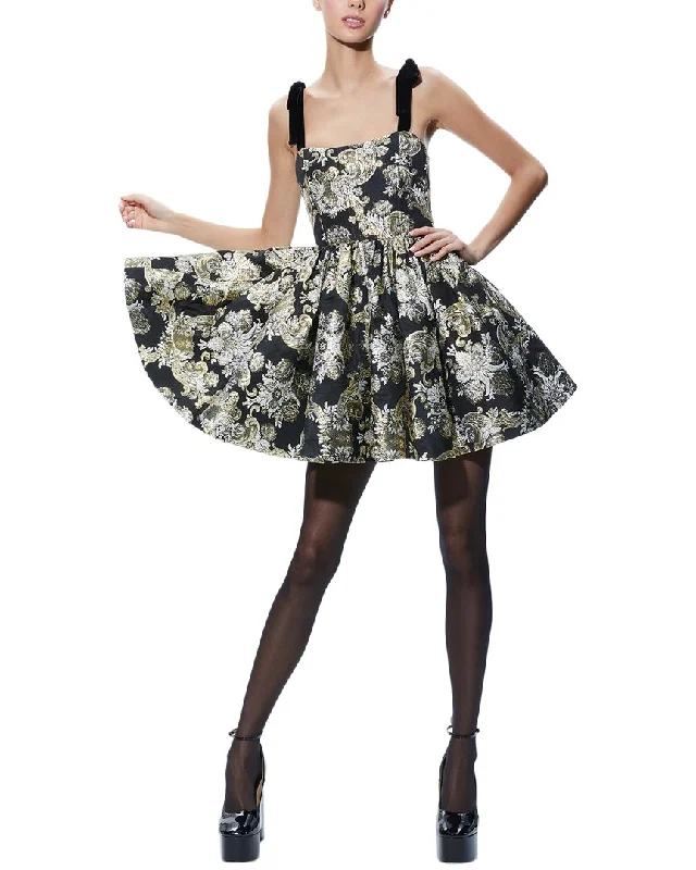 alice + olivia Fay Babydoll Tie Strap Dress