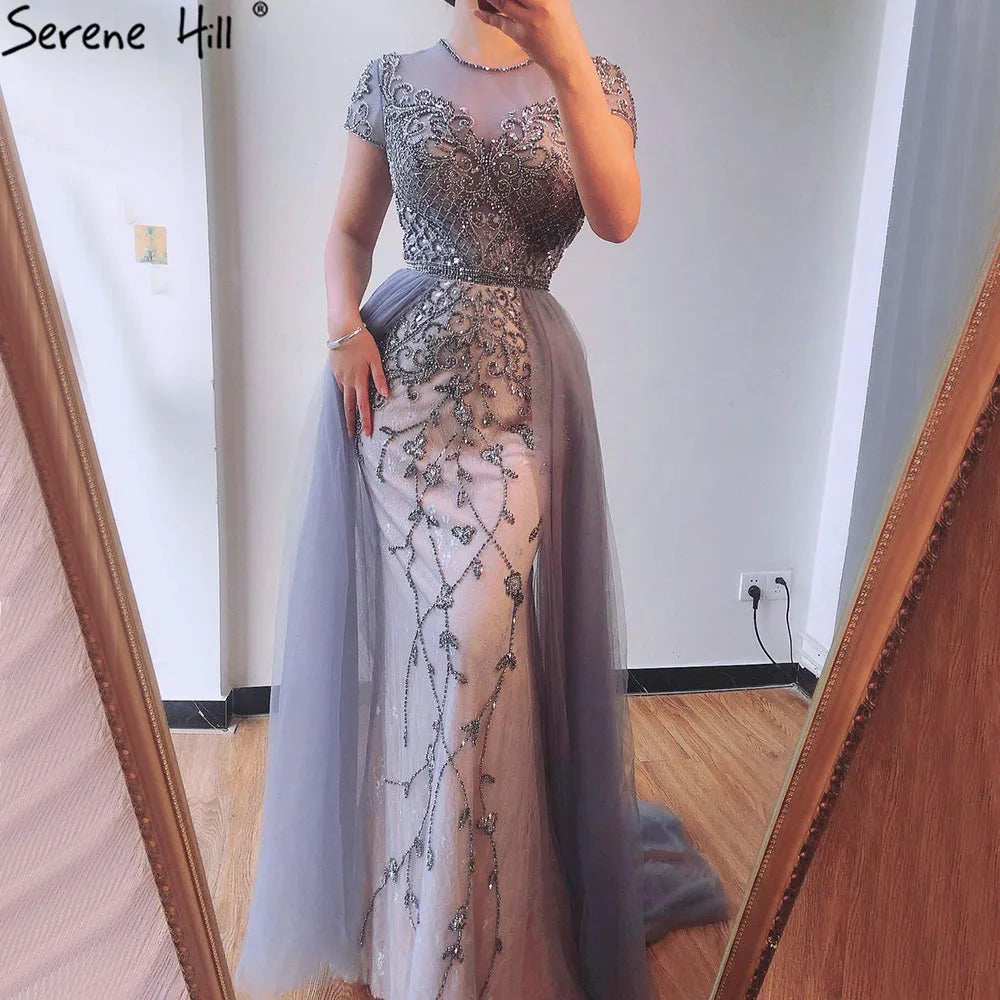 Dubai Crystal Short Sleeve Evening Dresses Design 2024 Luxury Mermaid Sexy Formal Dress Serene Hill LA60960 Dubai Crystal Short Sleeve Evening Dresses Design 2024 Luxury Mermaid Sexy Formal Dress Serene Hill LA60960
