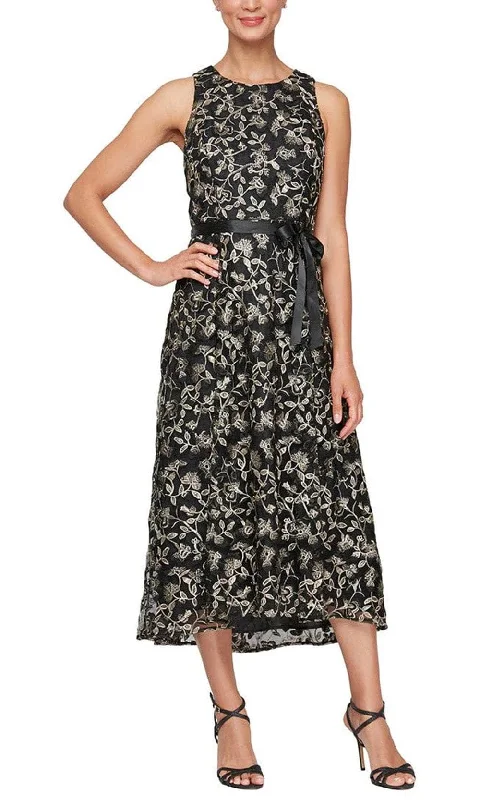 Alex Evenings 51171675 - Jewel Neck Tea-Length Dress