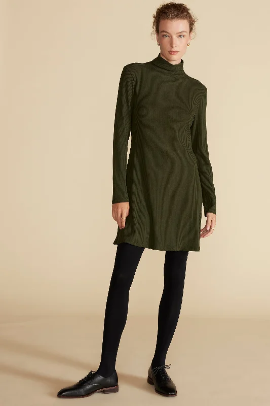 Solange Paris Rib Dress - Olive Green