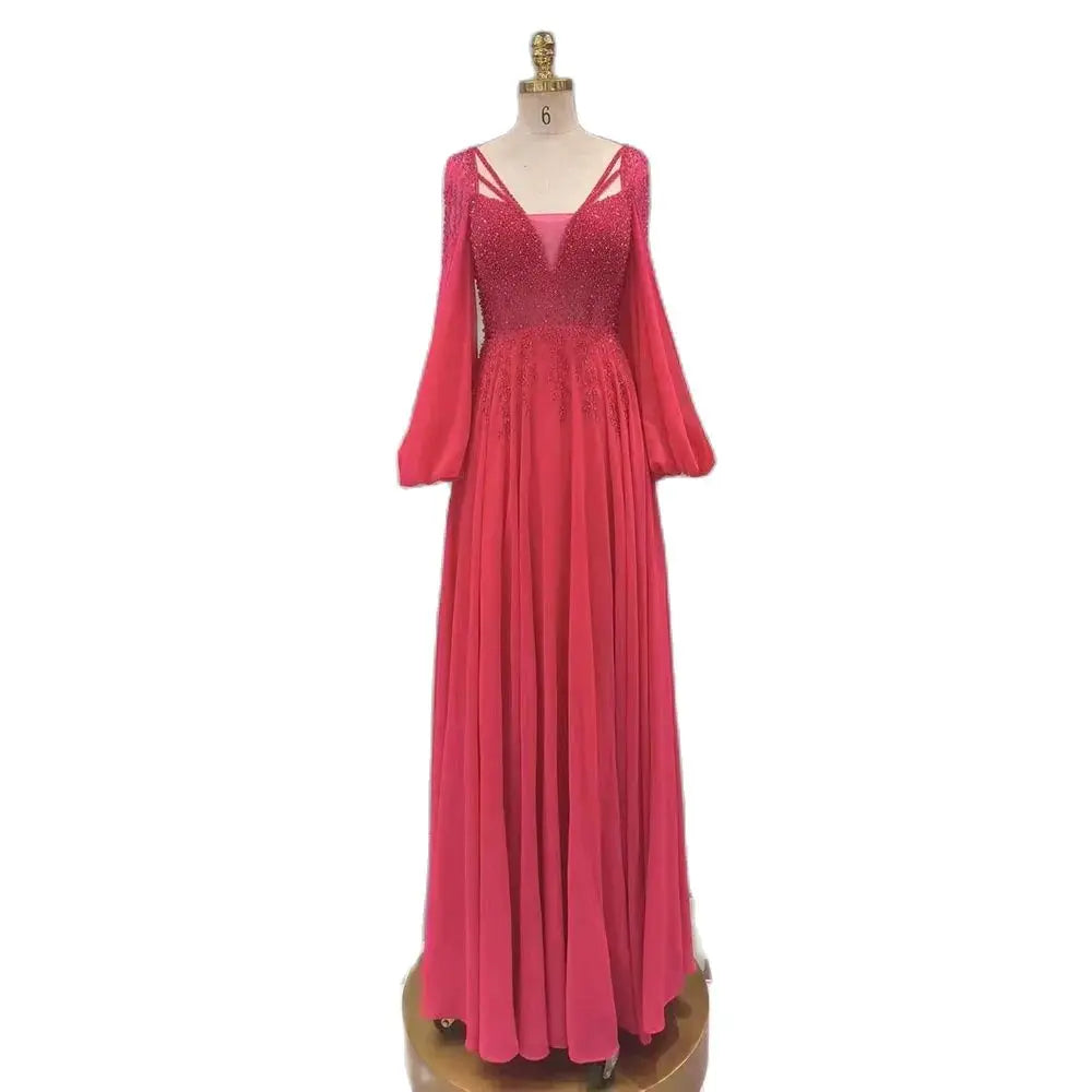 Serene Hill Arabic fuchsia A-Line Sparkle Beaded Luxury Long Evening Dresses Gowns A Line Beaded for Women Party 2024 LA72380 Serene Hill Arabic fuchsia A-Line Sparkle Beaded Luxury Long Evening Dresses Gowns A Line Beaded for Women Party 2024 LA72380