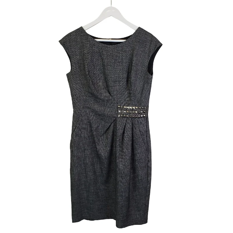 Donna Ricco Side Ruched Studded Trim Shift Dress Size 6