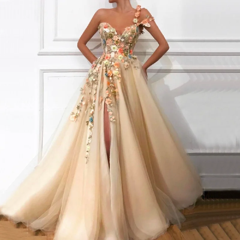 Dubai Flowers Pearls Evening Dresses Sexy One Shoulder A-Line Formal Dress 2024 Evening Dresses Serene Hill Gowns LA60946 Dubai Flowers Pearls Evening Dresses Sexy One Shoulder A-Line Formal Dress 2024 Evening Dresses Serene Hill Gowns LA60946