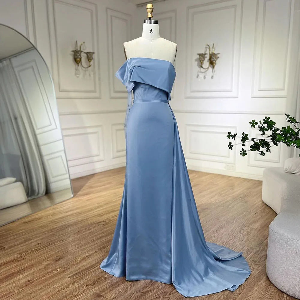 Serene Hill 2024 Dubai Blue Satin Off The Shoulder Mermaid Luxury Arabic Evening Dresses Gowns for Women Wedding Party LA72506 Serene Hill 2024 Dubai Blue Satin Off The Shoulder Mermaid Luxury Arabic Evening Dresses Gowns for Women Wedding Party LA72506