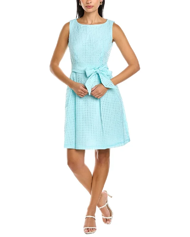 Anne Klein Pleated Mini Dress Fashionable Denim Mini Dress