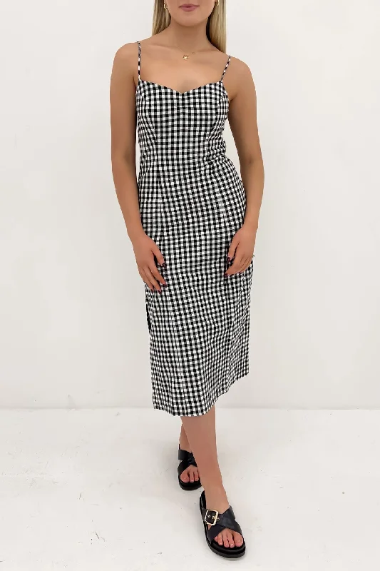 Bailey Midi Dress Black Comfortable Ribbed Midi Dress