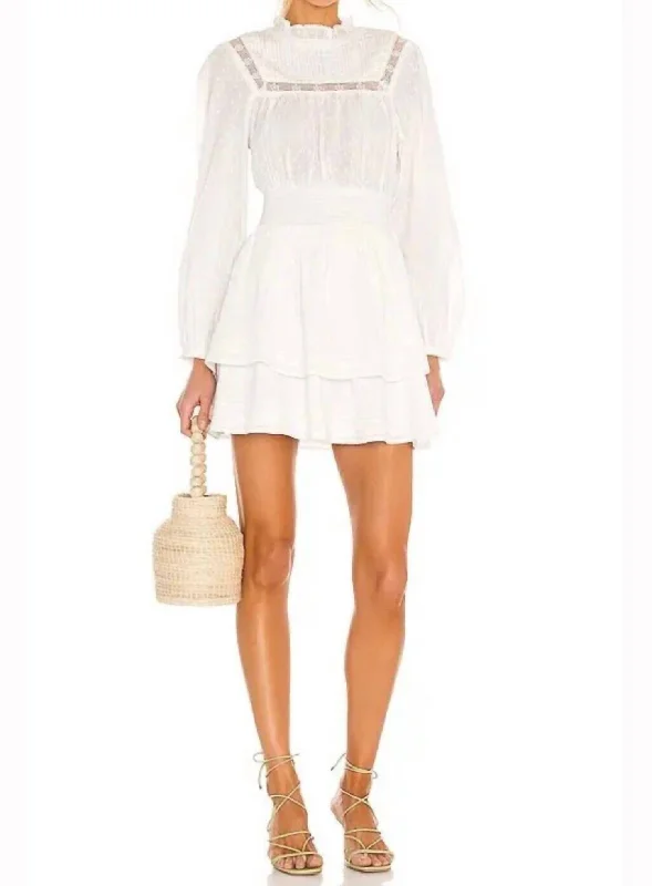 Berit Mini Dress In Ivory Stylish Short-Sleeve Mini Dress
