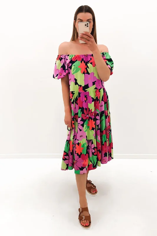 Blythe Midi Dress Multi Comfortable Ribbed Midi Dress