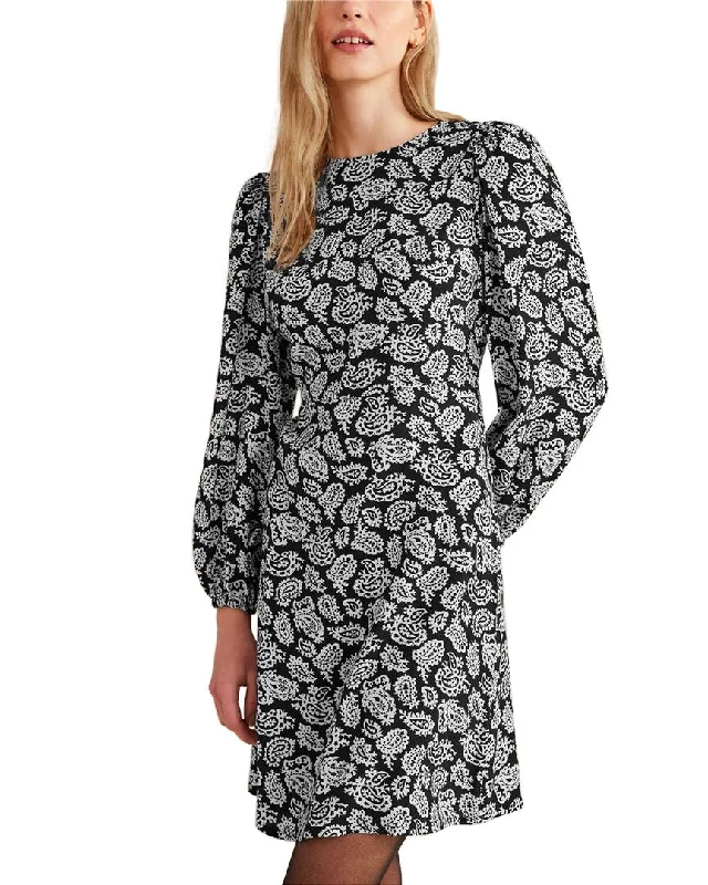 Boden Crew Neck Print Mini Dress