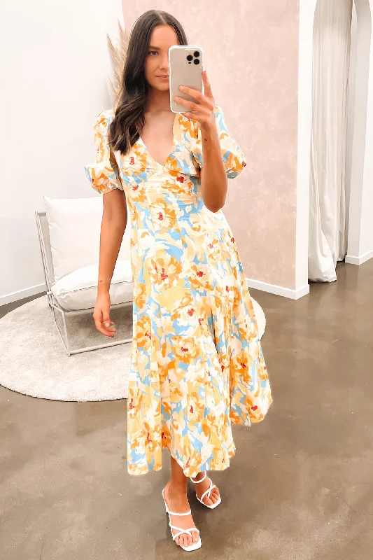 Cecillia Midi Dress Multi Fashionable Off-Shoulder Dress Midi