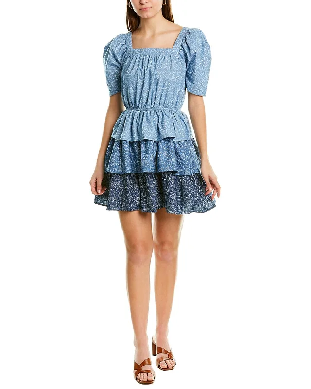 FATE Tiered Ruffle Mini Dress Elegant Mini Dress with Pleats
