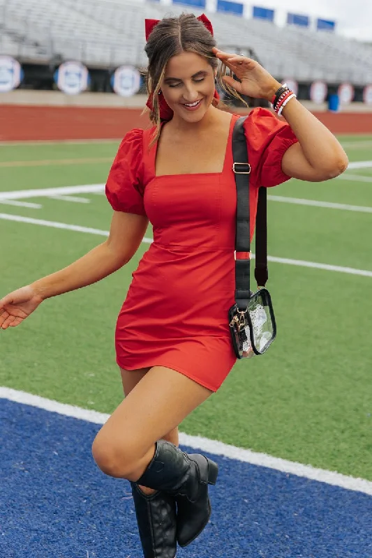 Game Day Ready Mini Dress - Red - FINAL SALE Comfortable Casual Mini Dress