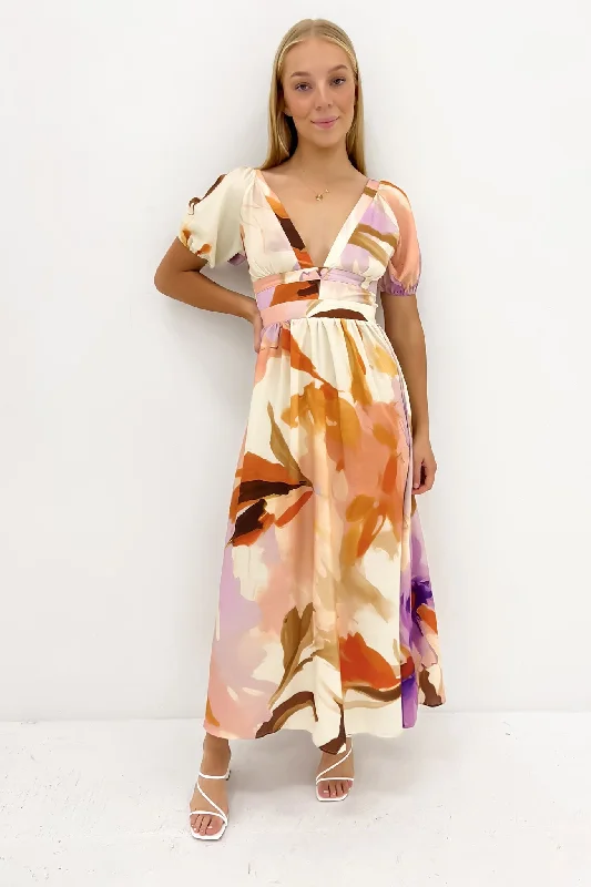 Hayes Midi Dress Multi Elegant Satin Button Midi Dress
