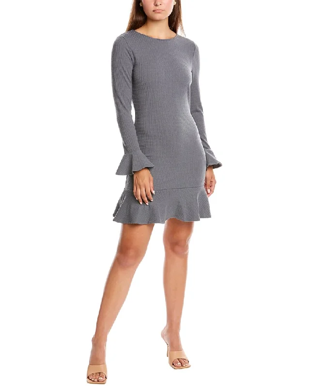 Honey & Beau Love To Be Free Knit Mini Dress Stylish Ribbed Mini Dress