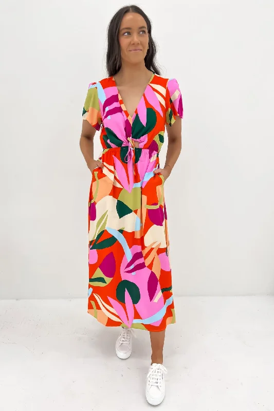 Ilana Midi Dress Multi Trendy Boho Midi Dress