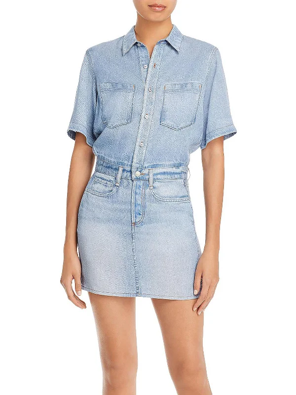 Liquid Miramar Womens Tencel Denim Mini Dress