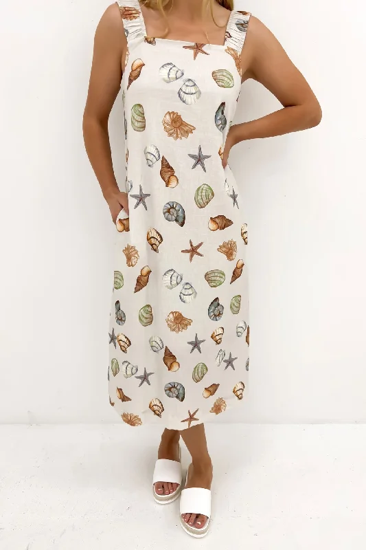 Madeira Midi Dress Madeira Print Stylish Pleated Skirt Midi Dress