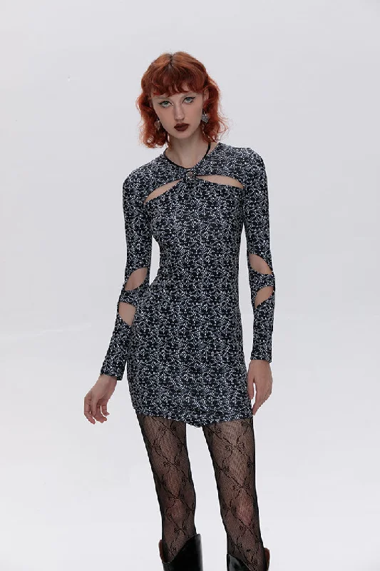 Cut Out Bodycon Mini Dress Chic Mini Dress with V-Neck