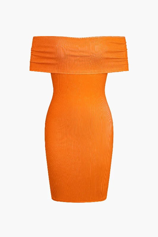 Knit Off-Shoulder Mini Dress Stylish Button-Down Mini Dress
