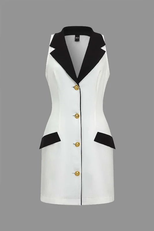 Contrast Button Mini Dress Trendy Bodycon Mini Dress