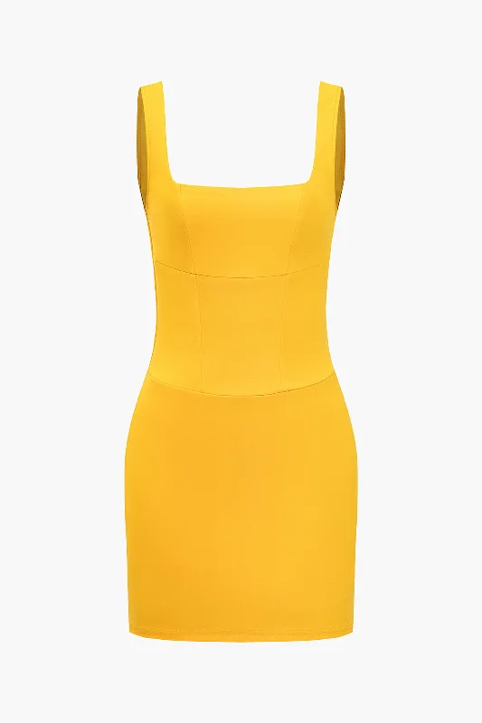 Basic Solid Tank Mini Dress