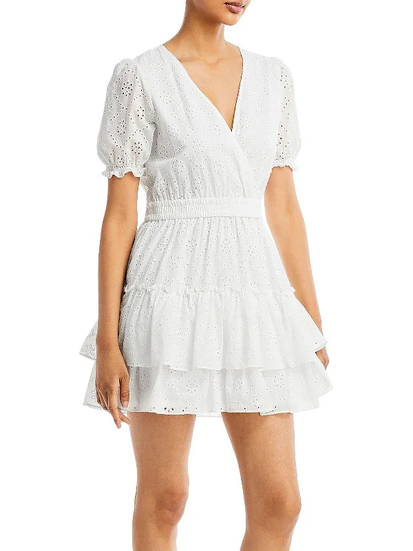 Reese Womens Tiered Short Mini Dress