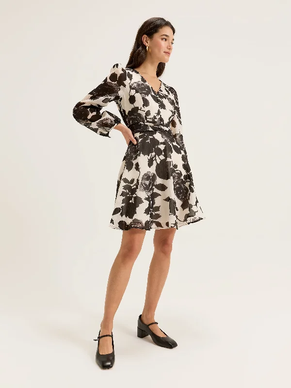 Rose Adagio Mini Dress Casual V-Neck Mini Dress