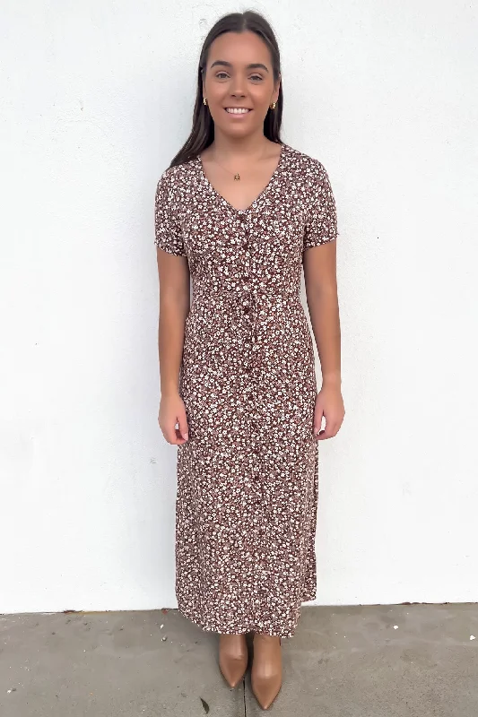 Tallows Floral Midi Dress Print Fashionable Plaid Midi Dress