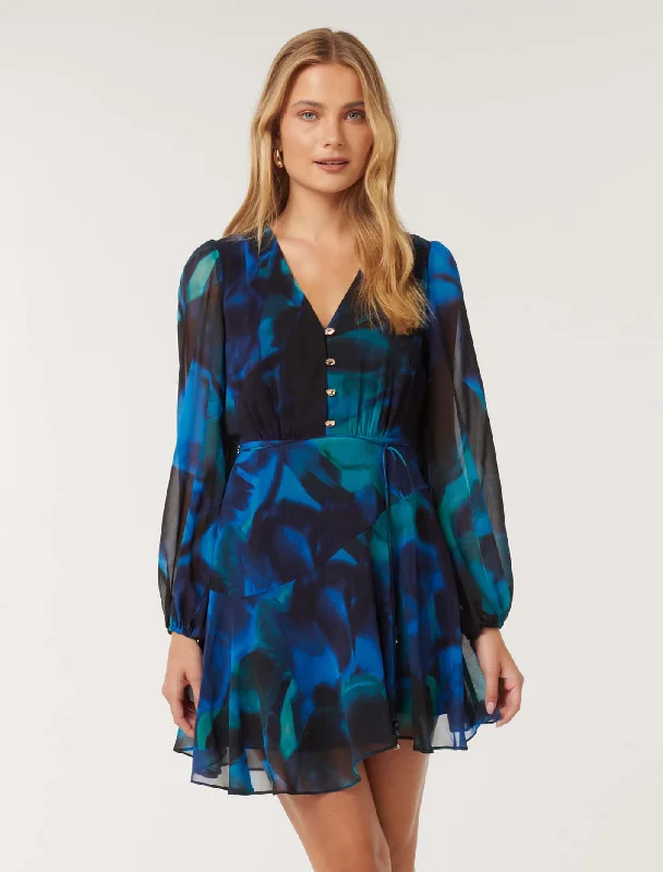 Tamara Asymm Mini Dress Comfortable Polka Dot Mini Dress