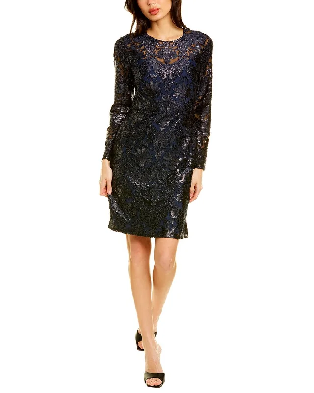 Theia Cheryl Mini Dress Fashionable Mini Dress with Slits