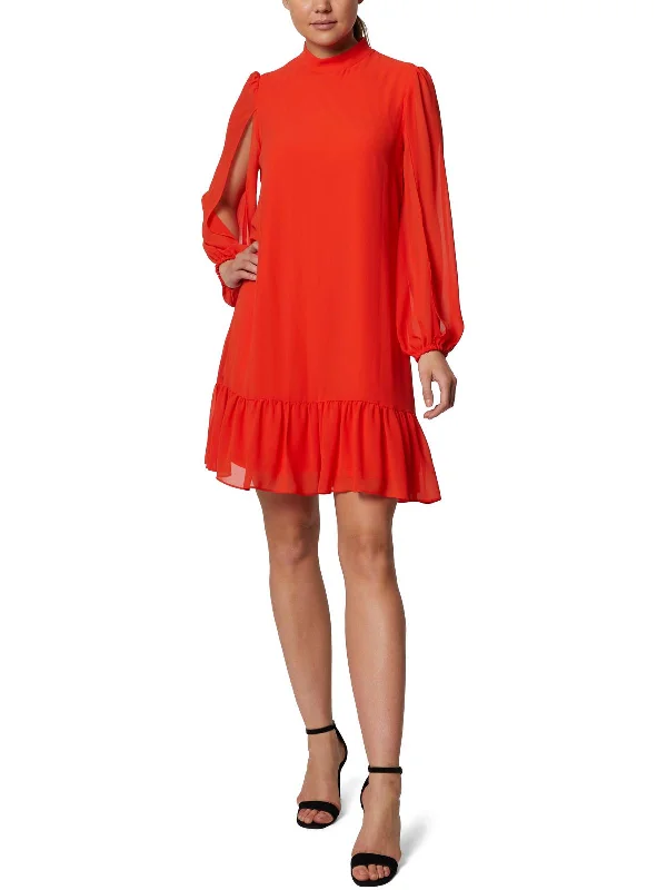 Womens Burnout Short Mini Dress Comfortable One-Shoulder Mini Dress