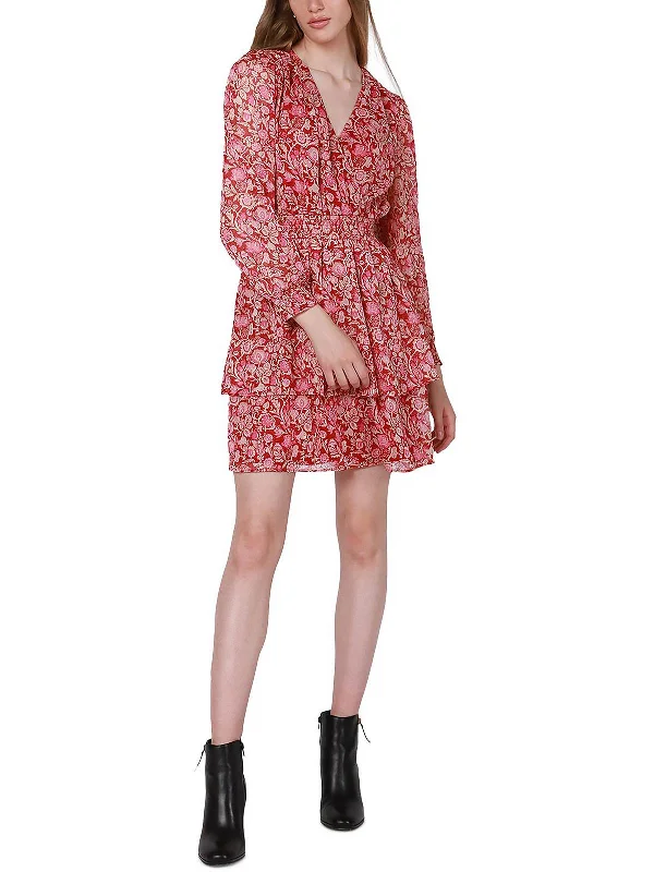 Womens Floral Short Mini Dress