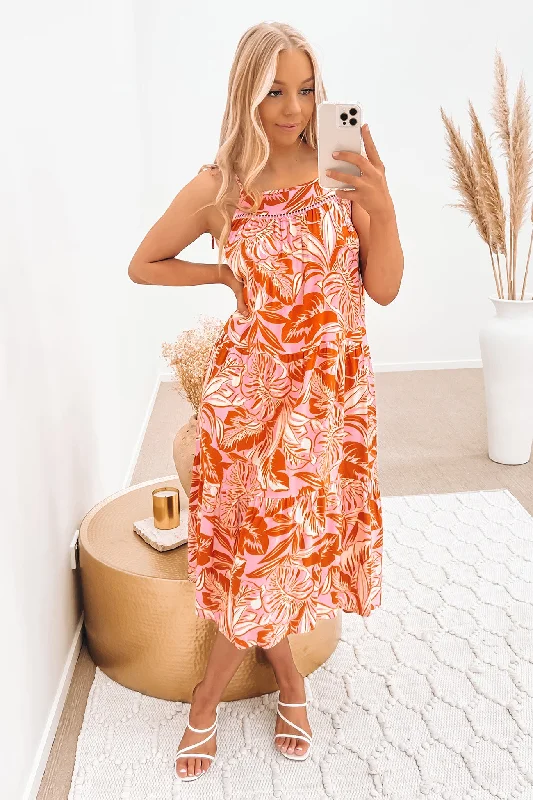 Zoe Midi Dress Multi Trendy Long Sleeve Midi Dress
