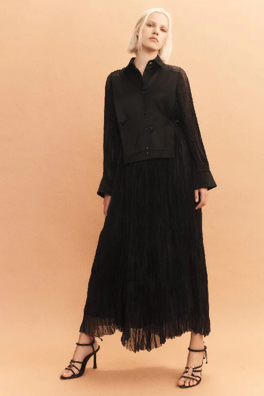 Aerial Bib Front Maxi Dress Fashionable Halter Neck Maxi Dress