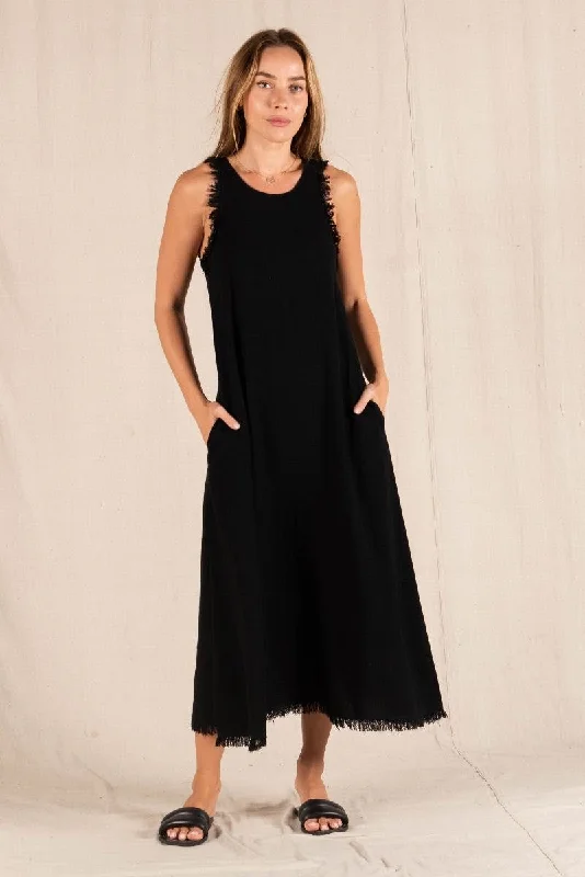 BEAU MAXI DRESS - Black Elegant Lace Maxi Dress