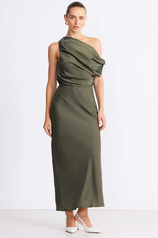 CALISSA MAXI DRESS Elegant Maxi Dress with Drapes