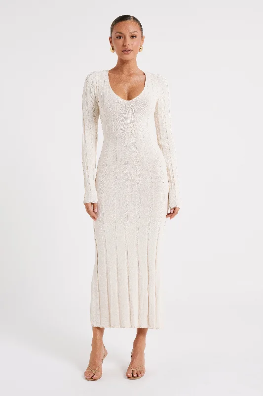 Ciara Ribbed Maxi Dress - Ivory Chic Summer Maxi Dress